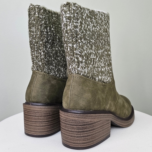 Portland Boot Company Women's Cozy Sweater Knit Bootie Olive - Picture 7 of 12